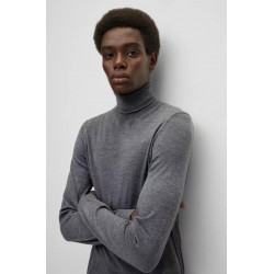 Pull à col roulé slim fit en laine vierge HUGO BOSS