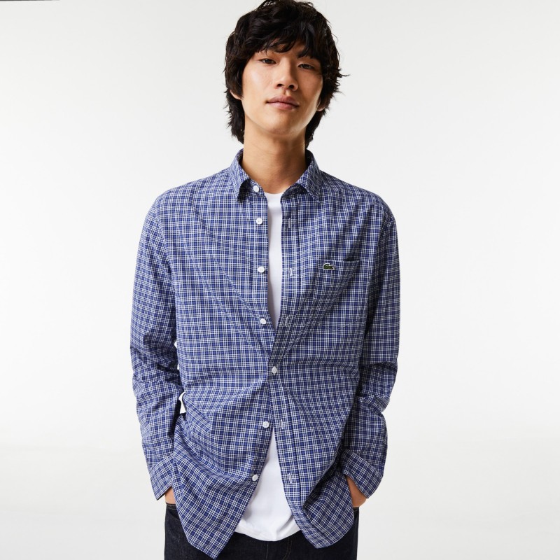 Chemise homme regular fit imprimé carreaux LACOSTE