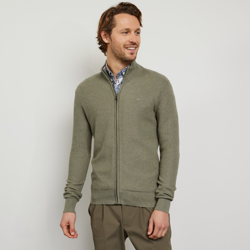 Cardigan zippé en point de riz EDEN PARK