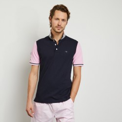 Polo color-block en coton...
