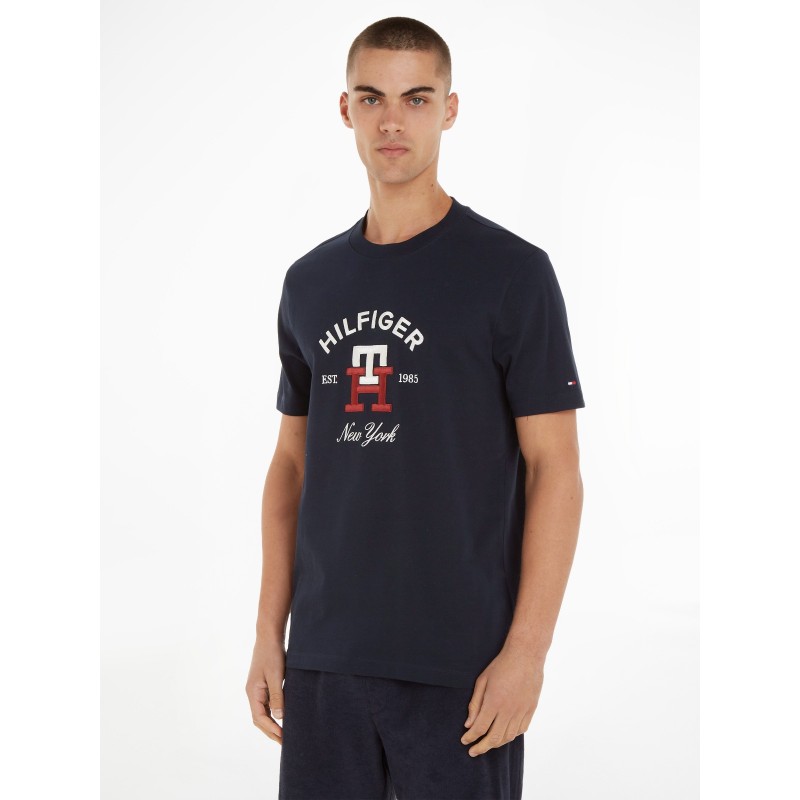 T-SHIRT À MONOGRAMME TH ET LOGO BRODÉ TOMMY HILFIGER