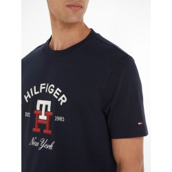 T-SHIRT À MONOGRAMME TH ET LOGO BRODÉ TOMMY HILFIGER