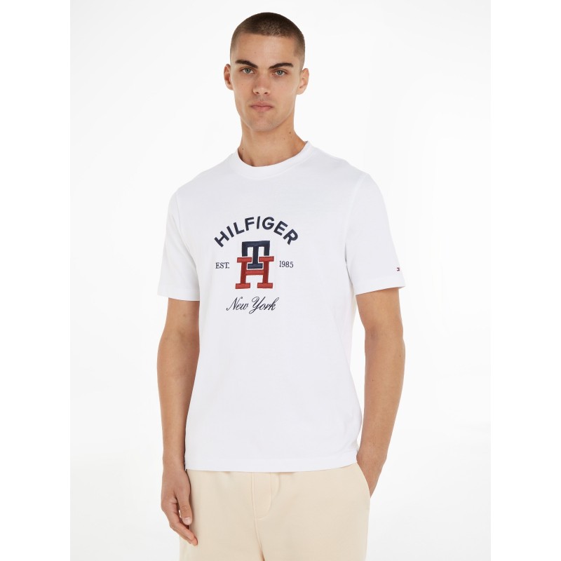 T-SHIRT À MONOGRAMME TH ET LOGO BRODÉ TOMMY HILFIGER