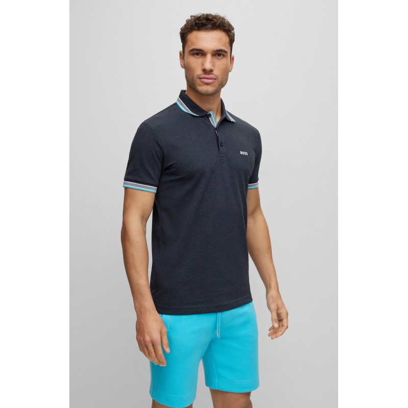 POLO EN COTON BIOLOGIQUE AVEC LOGO BOSS