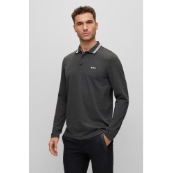 Polo en piqué de coton avec détails sur le col HUGO BOSS