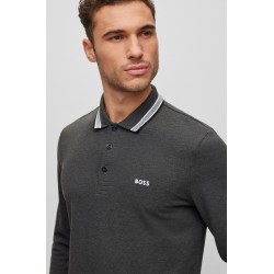 Polo en piqué de coton avec détails sur le col HUGO BOSS