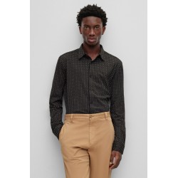 Chemise Slim Fit en jersey de coton mélangé imprimé BOSS