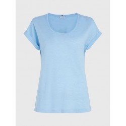 T-shirt à col rond et manches retroussées TOMMY HILFIGER