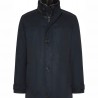 Veste chaude en daim microvelours bleu marine avec col en fourrure amovible bugatti