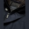 Veste chaude en daim microvelours bleu marine avec col en fourrure amovible bugatti