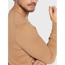 Pull à col rond en laine vierge avec logo brodé BOSS