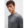 Pull à col rond en laine vierge avec logo brodé BOSS
