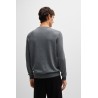 Pull à col rond en laine vierge avec logo brodé BOSS