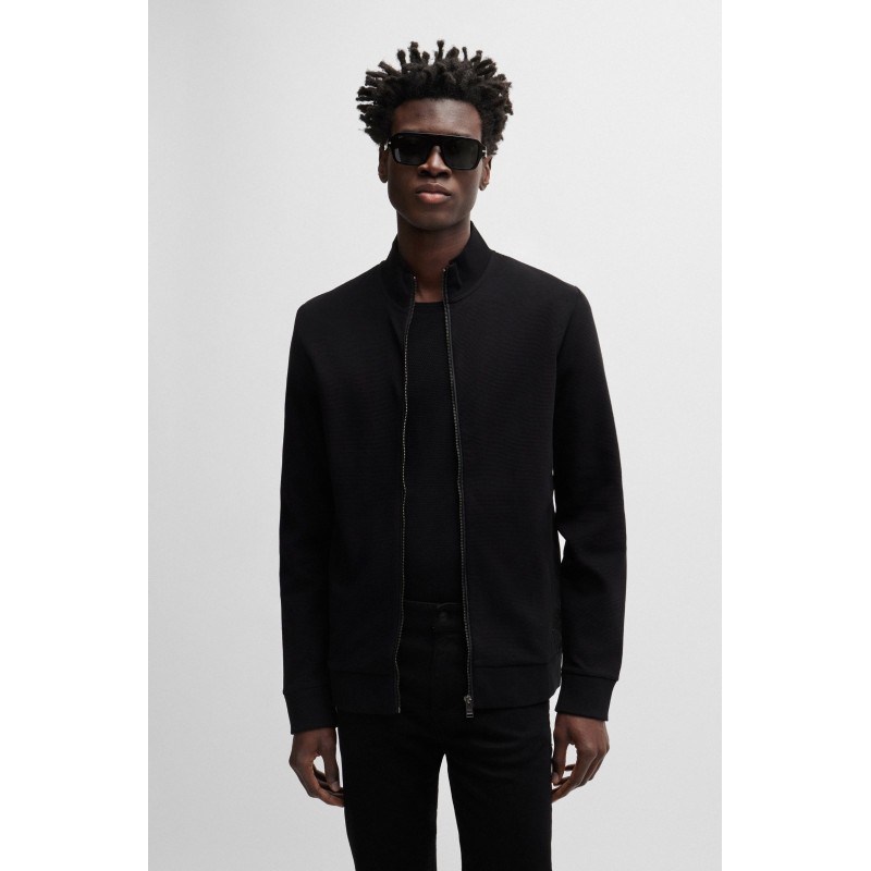 Sweat-shirt zippé à structure avec empiècements BOSS