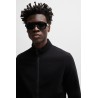 Sweat-shirt zippé à structure avec empiècements BOSS