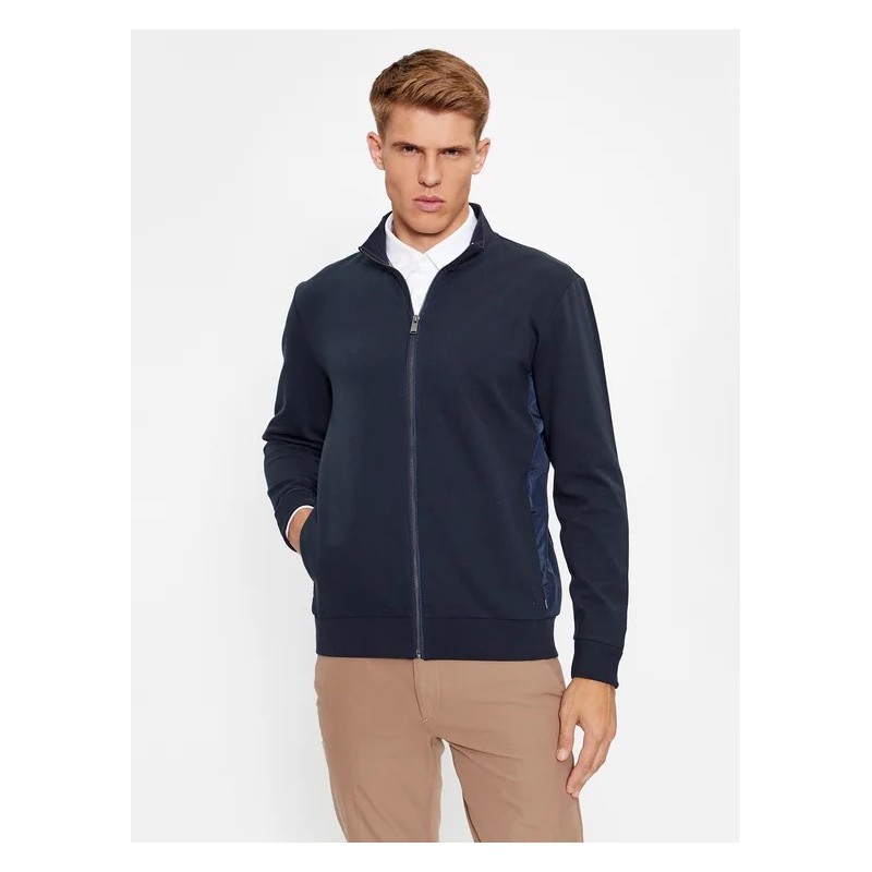 Sweat-shirt zippé à structure avec empiècements BOSS
