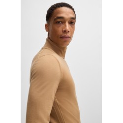 Pull Slim à col roulé en laine mérinos BOSS