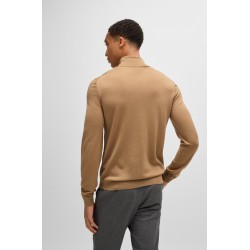 Pull Slim à col roulé en laine mérinos BOSS