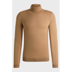 Pull Slim à col roulé en laine mérinos BOSS