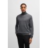 Pull Slim à col roulé en laine mérinos BOSS