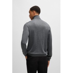 Pull Slim à col roulé en laine mérinos BOSS