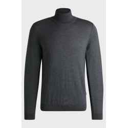 Pull Slim à col roulé en laine mérinos BOSS