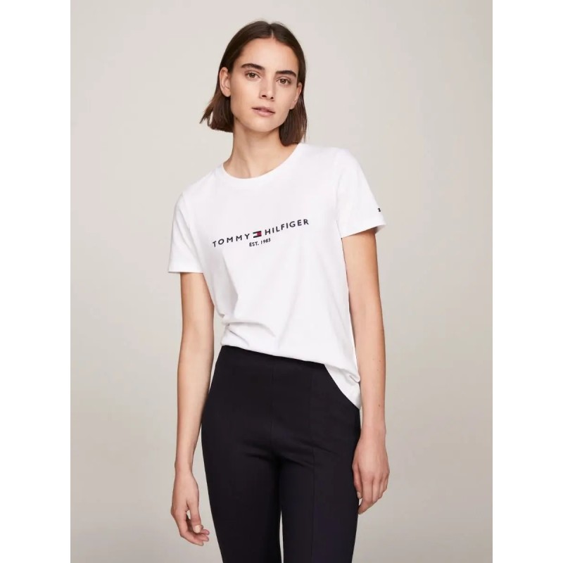 T-shirt en pur coton à logo TOMMY HILFIGER