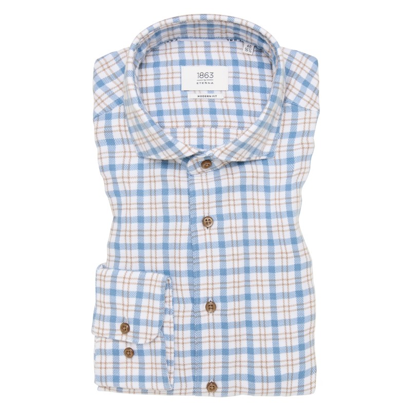 Chemise en coton gratté Modern fit 1863 ETERNA