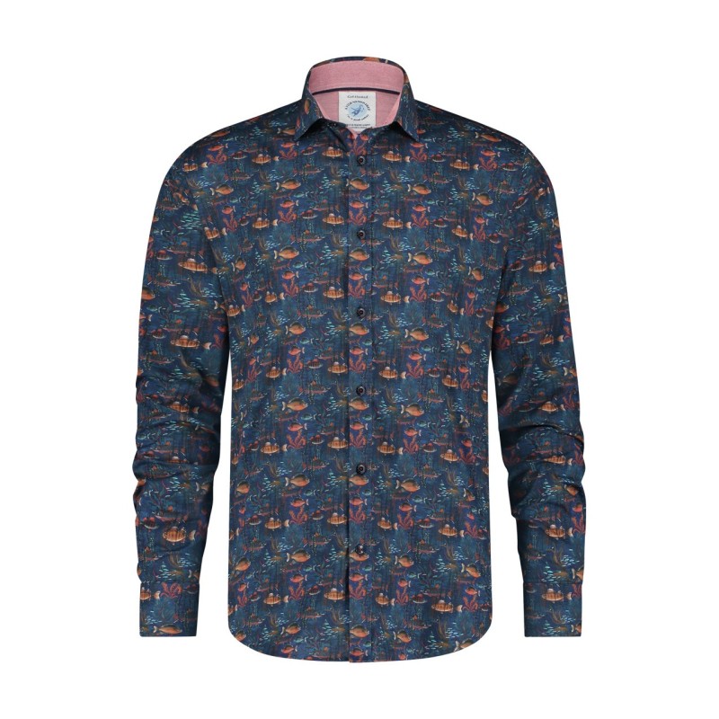 Chemise fantaisie poisson corail A FISH NAMED FRED
