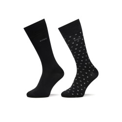 Lot de deux paires de chaussettes mi-mollet en coton mélangé BOSS