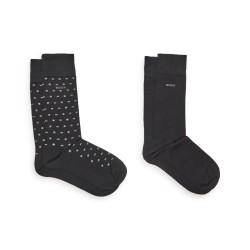 Lot de deux paires de chaussettes mi-mollet en coton mélangé BOSS