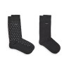 Lot de deux paires de chaussettes mi-mollet en coton mélangé BOSS