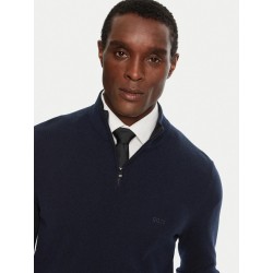 Pull demi zippé Regular en laine vierge BOSS