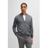 Cardigan Regular en laine vierge avec logo brodé BOSS