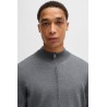 Cardigan Regular en laine vierge avec logo brodé BOSS