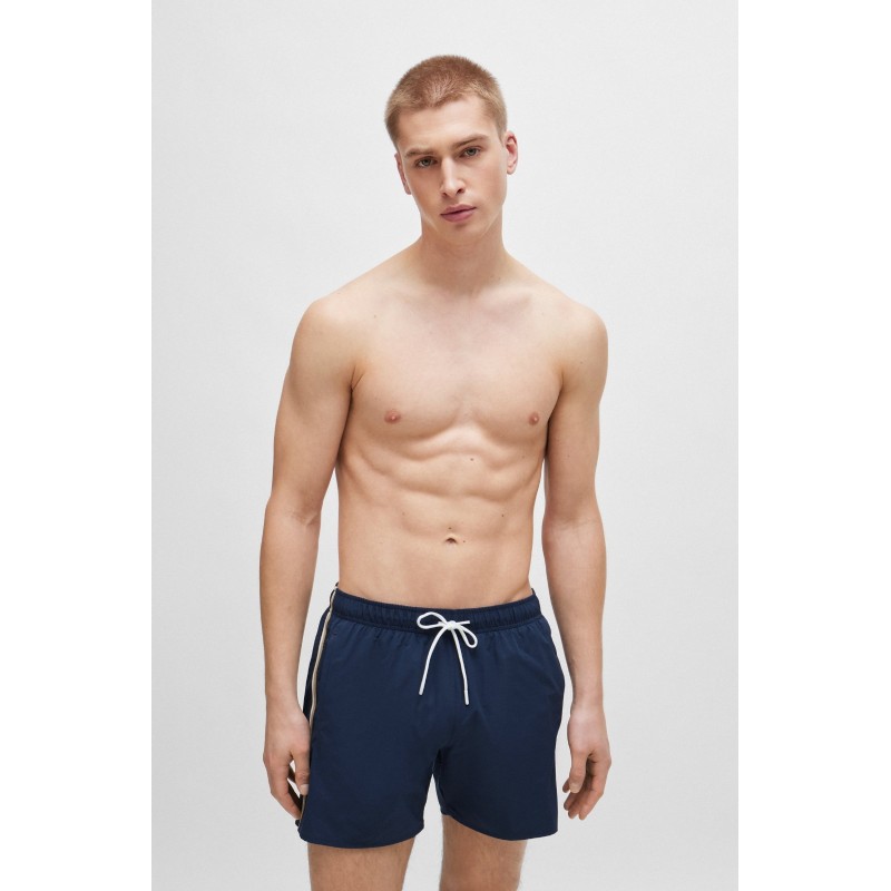 Short de bain avec bande signature et logo BOSS
